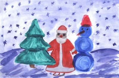 Дед Мороз и Снеговик идут в гости