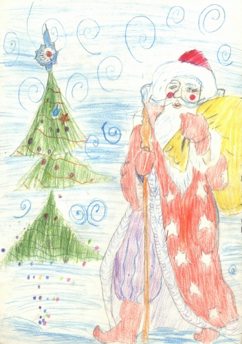 Дед Мороз спешит к детям на елку