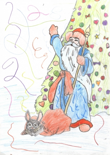 Дед Мороз принес в мешке с подарками Кролика