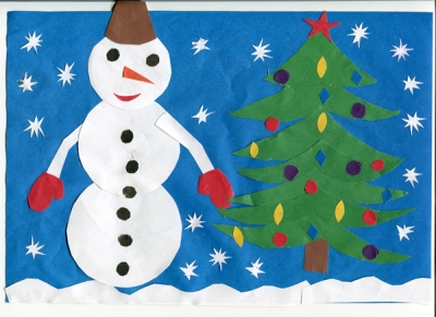 Снеговичок прилашает друзей на новогоднюю елку