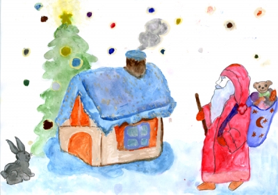 Дед Мороз в гости к нам идет и в мешке подарочки несет
